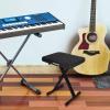 imageDonner Piano Bench Adjustable Keyboard Bench Portable Stool Collapsible Chair Foldable Seat XStyle 24 Inch Thickness HighDensity Sponge Padded NonSkid Design Black16 Inch
