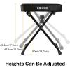 imageDonner Piano Bench Adjustable Keyboard Bench Portable Stool Collapsible Chair Foldable Seat XStyle 24 Inch Thickness HighDensity Sponge Padded NonSkid Design Black24 Inch