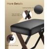 imageDonner Piano Bench DKB300 Home Style Keyboard Stool with Thick Padding Metal Keyboard Seat Piano Chair with Cushion Light Wood ColorWalnut Wood Color