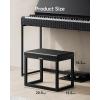 imageDonner Piano Bench Home Style Corrosion Resistant Keyboard Stool Modern Minimalist Design Metal Piano Seat with Thick Padding Black Piano Chair with Cushion DKB200