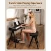 imageDonner Piano Bench Home Style Keyboard Stool with Thick Padding Solid Wood Keyboard Seat Piano Chair with Cushion DKB100