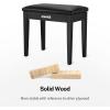 imageDonner Piano Bench with Storage Solid Wood Keyboard Bench Piano Bookcase Stool Chair Seat with HighDensity Suede Cushion Wood Finish ColorBlack