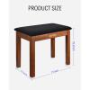 imageDonner Piano Bench with Storage Solid Wood Keyboard Bench Piano Bookcase Stool Chair Seat with HighDensity Suede Cushion Wood Finish ColorBrown