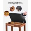 imageDonner Piano Bench with Storage Solid Wood Keyboard Bench Piano Bookcase Stool Chair Seat with HighDensity Suede Cushion Wood Finish ColorBrown
