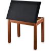 imageDonner Piano Bench with Storage Solid Wood Keyboard Bench Piano Bookcase Stool Chair Seat with HighDensity Suede Cushion Wood Finish ColorBrown