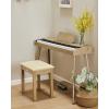 imageDonner Piano Bench with Storage Solid Wood Keyboard Bench Piano Bookcase Stool Chair Seat with HighDensity Suede Cushion Wood Finish ColorLight Wood Color