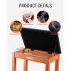 imageDonner Piano Bench with Storage Solid Wood Keyboard Bench Piano Bookcase Stool Chair Seat with HighDensity Suede Cushion Wood Finish ColorWood Color