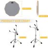 imageDonner Snare Drum Stand Set with Drum Practice Pad 12 Doublesided Silent Drum Pad set Drumsticks Backpack Adjustable Stand Fits 1014 Dia DrumsSilver