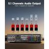 imageDonner Stereo Receivers 51 Channel Audio Amplifier with Bluetooth 53 OpticalCoaxial USB FM 2 Micin Echo RCA AC3 Input for Home Karaoke Theater Speakers 60W4R ampamp 25W3 RMS MAMP451 CH  60W4R  25W3