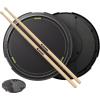 imageDrum Practice Pad 12 Inches Donner Quiet Drum Pad with Removable Snare Simulation Builtin 800 Steel Balls Drum Sticks 40 Standard RudimentsBlackBlack