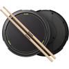imageDrum Practice Pad 12 Inches Donner Quiet Drum Pad with Removable Snare Simulation Builtin 800 Steel Balls Drum Sticks 40 Standard RudimentsBlackBlack
