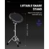 imageDrum Practice Pad 12 Inches Donner Quiet Drum Pad with Removable Snare Simulation Builtin 800 Steel Balls Drum Sticks 40 Standard RudimentsBlackBlack