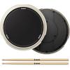 imageDrum Practice Pad 12 Inches Donner Quiet Drum Pad with Removable Snare Simulation Builtin 800 Steel Balls Drum Sticks 40 Standard RudimentsBlackWhite