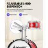 imageKid Drum SetsDonner 5Piece for Beginners 14 inch Full Size Complete Junior Drum Kit with Adjustable Throne Cymbal HiHat Pedal ampamp Drumstick Metallic BlackMetallic red