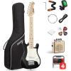 imageDonner 30 Inch Kids Electric Guitar Beginner Kits ST Style Mini Electric Guitar for Boys Girls with Amp 600D Bag Tuner Picks Cable Strap Extra Strings DSJ100 RedBlack