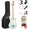 imageDonner 30 Inch Kids Electric Guitar Beginner Kits ST Style Mini Electric Guitar for Boys Girls with Amp 600D Bag Tuner Picks Cable Strap Extra Strings DSJ100 RedGreen