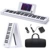 imageDonner 61Key Folding Bluetooth Keyboard Piano for Beginners Portable Piano Keyboard with Music Rest Bag Pedal and App  White
