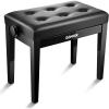 imageDonner Adjustable Piano Bench Solid Wood Keyboard Bench Piano Chair Seat with HighDensity Sponges CushionWooden Piano Stool with Metal Lifting Devices Black