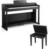 imageDonner DDP100 88Key Weighted Action Digital Piano with Piano Bench Beginner Bundle with Furniture Stand Power Adapter Triple Pedals MP3 Function Black