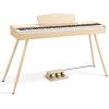 imageDonner DDP80 Digital Piano 88 Key Weighted Keyboard Fullsize Electric Piano for Beginners with Sheet Music Stand Triple Pedal Power Adapter Supports USBMIDI Connecting Retro Wood ColorNatural Wood