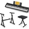 imageDonner DEP20 88 Key Digital Piano  Zstyle Keyboard Stand  XStyle Piano Bench