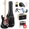 imageDonner DST152R Electric Guitar 39quot Beginner Electric Guitar Kit HSS Pickup with Coil Split Guitar Starter Set with Amp Bag All Accessories Metallic Ice BlueBlack