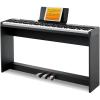imageDonner Digital Piano Keyboard VelocitySensitive 88 Keys with Removable Piano Stand Compact Beginner Home Electric Piano with Split Mode LED Digital Tube for Display and Triple Pedal DEP08