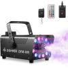 imageDonner Fog Machine 600W 3000CFM Smoke Machine with 13 LED Light Colors 1 Wired and 2 Wireless Remote Controls for Halloween Wedding Party and Stage Indoor UseDFM600