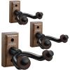 imageDonner Guitar Wall Mount Hanger 6Pack Black Walnut Guitar Wall Holder for Acoustic Electric Guitars Bass Folk Ukulele Violin Mandolin Banjo and String Instruments3 Pack