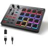imageDonner MIDI Pad Beat Maker Machine Professional Drum Machine with 16 Beat Pads 2 Assignable Fader ampamp Knobs and Music Production Software USB MIDI Controller with 40 Courses STARRYPADDPD16