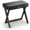 imageDonner Piano Bench DKB300 Home Style Keyboard Stool with Thick Padding Metal Keyboard Seat Piano Chair with Cushion Light Wood ColorWalnut Wood Color
