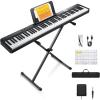 imageDonner Piano Keyboard 88 Keys Beginner Digital Piano VelocitySensitive Keys Portable Electric Piano with Stand Sustain Pedal Carrying Case and Keyboard Stickers DEP1Black Set