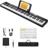 imageDonner Piano Keyboard 88 Keys Beginner Digital Piano VelocitySensitive Keys Portable Electric Piano with Stand Sustain Pedal Carrying Case and Keyboard Stickers DEP1Black Without Stand