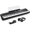 imageDonner SE1 88 Key Digital Piano with Graded Hammer Action Weighted Keys Record Bluetooth 4 Reverb LCD Screen MIDI INOUT MP3 88 Key Weighted Keyboard Piano Bundle with Headphone Sustain Pedal