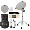 imageDonner Snare Drum Stand Set with Drum Practice Pad 12 Doublesided Silent Drum Pad set Drumsticks Backpack Adjustable Stand Fits 1014 Dia DrumsSilver