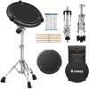 imageDrum Practice Pad 12 Inches Donner Quiet Drum Pad with Removable Snare Simulation Builtin 800 Steel Balls Drum Sticks 40 Standard RudimentsBlackBlack