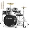 imageKid Drum SetsDonner 5Piece for Beginners 14 inch Full Size Complete Junior Drum Kit with Adjustable Throne Cymbal HiHat Pedal ampamp Drumstick Metallic BlackMetallic Black