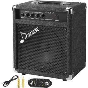 imageDonner 25W Bass Guitar Amplifier DBA2 Electric Practice Bass Combo AMP with Cable