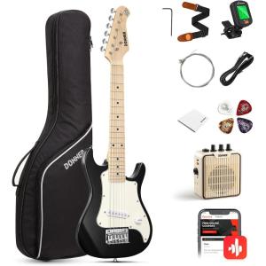 imageDonner 30 Inch Kids Electric Guitar Beginner Kits ST Style Mini Electric Guitar for Boys Girls with Amp 600D Bag Tuner Picks Cable Strap Extra Strings DSJ100 RedBlack