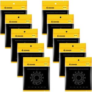 imageDonner Acoustic Guitar Strings Light 1150 Phosphor Bronze Coated for 6 String Guitars Warm Balanced Tone with Antioxidation Coating 1Pack DAS  20L10 sets