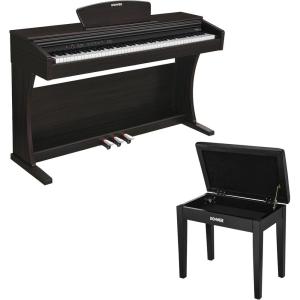 imageDonner DDP300 Digital Piano  Black Piano Bench with Storage