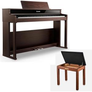 imageDonner DDP400 Digital Piano Brown  Donner Brown Piano Bench