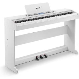 imageDonner DDP95 Digital Piano with 88 Key Weighted Keyboard Beginner Full Size Electric Piano Keyboard Boast Wireless Connection 43quot LCD Record 610 Tones 600 Rhythms 3 Piano Teaching Modes BlackWhite