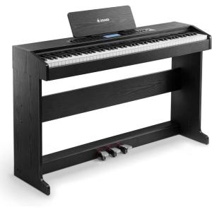imageDonner DDP95 Digital Piano with 88 Key Weighted Keyboard Beginner Full Size Electric Piano Keyboard Boast Wireless Connection 43quot LCD Record 610 Tones 600 Rhythms 3 Piano Teaching Modes BlackBlack