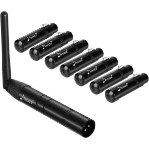 imageDonner DMX512 Wireless Controller Dfi DJ 24G DMX Wireless 7 Receivers Short Version with Light Dome ampamp 1 Transmitter Stage Lighting Control for LED Stage Disco Party Bar Lighting 8PCS BlackBlack