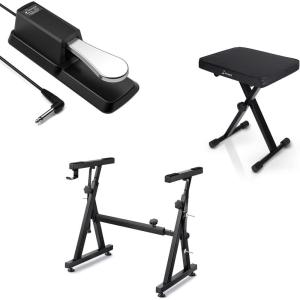 imageDonner DSP001 Piano Sustain Pedal  XStyle Piano Bench  Zstyle HeavyDuty Piano Stand