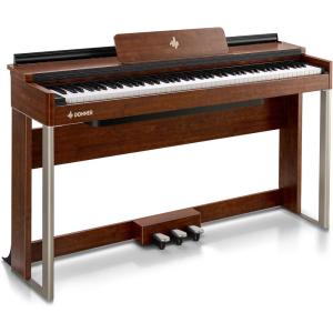 imageDonner Digital Piano with 88 Key Dynamic Graded Hammer Action Weighted Keyboard Piano DDP200 Upright Digital Piano for Professional with LCD Screen5 ReverbBT MIDIThree PedalBush Cherry Wood Grain
