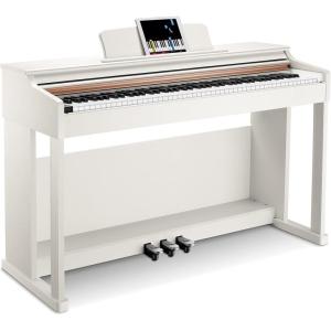 imageDonner Digital Piano with 88 Key Dynamic Graded Hammer Action Weighted Keyboard Piano DDP200 Upright Digital Piano for Professional with LCD Screen5 ReverbBT MIDIThree PedalWhite