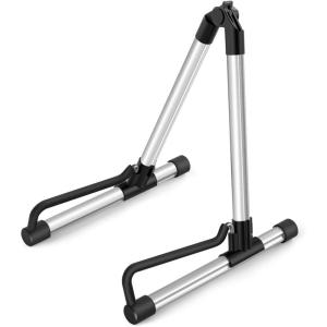 imageDonner Guitar Stand Adjustable Folding Acoustic Electric Guitar Stands Floor Classical Metal Travel Stand for Bass Mandolin Banjo Ukulele Silver  DS1silver