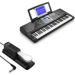 imageDonner Keyboard Piano 61 Key Piano Keyboard Force Sensitive ampamp Superior Sound Electronic Keyboard with Music StandSustain PedalPower Adapter Supports MP3USB MIDIAudioMicrophoneHeadphones